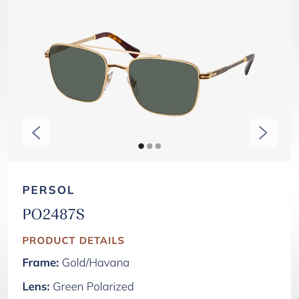 Persol Black and Gold Sunglasses Metal Frames - Picture 6 of 6